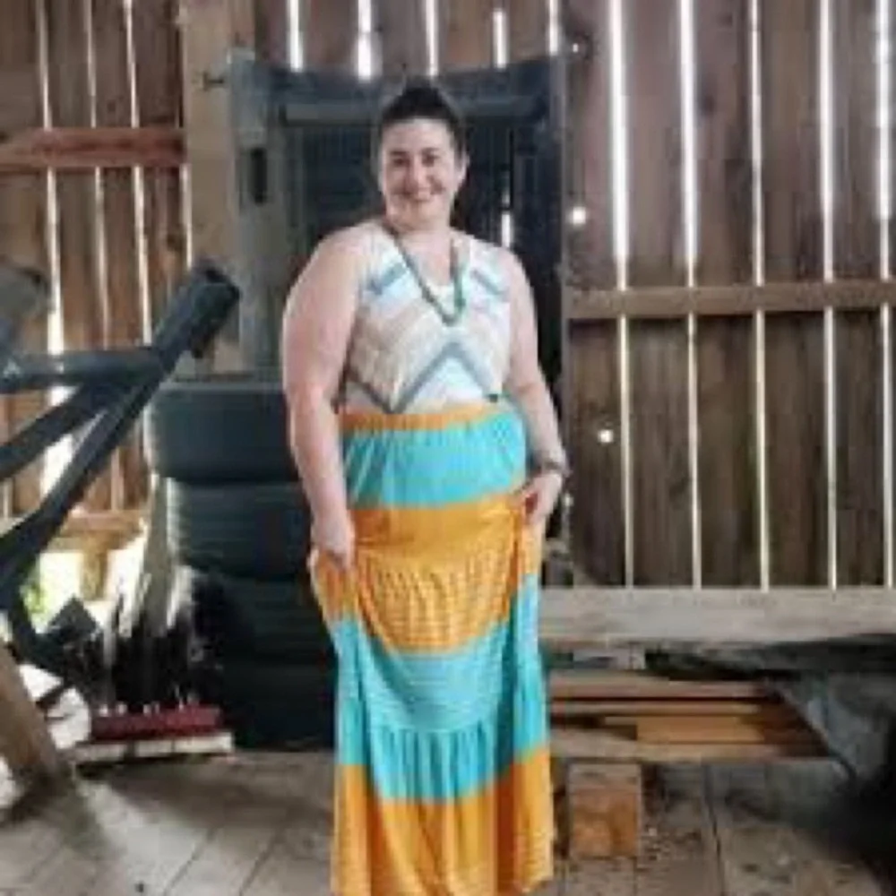 LuLaRoe Poppy Maxi Skirt - Blue and Orange NWT - Picture 2 of 10